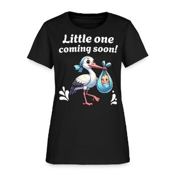 Expectant Mother Stork Brings The Beautiful News - Women's T-Shirt - black - Front