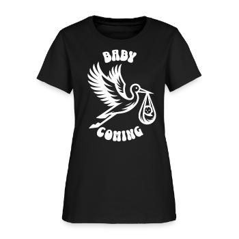 Expectant Mother Stork Brings The Beautiful News - Women's T-Shirt - black - Front