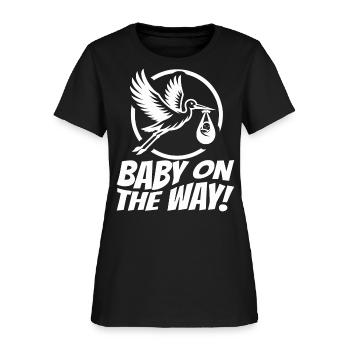 Expectant Mother Stork Brings The Beautiful News - Women's T-Shirt - black - Front