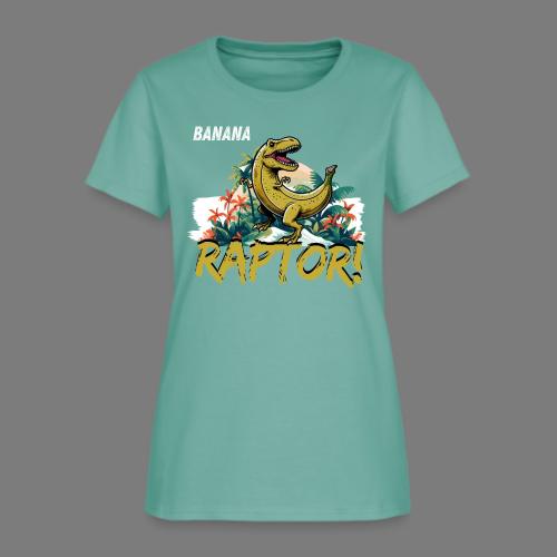 Funny Banana Raptor T-Rex Design - Women's T-Shirt