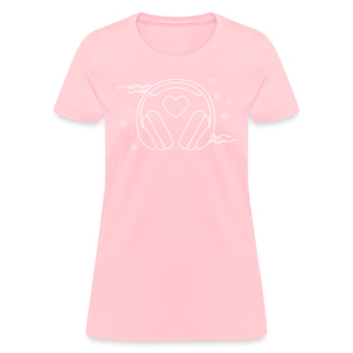 ❤️ + 🎧 (white outline) - Women's T-Shirt