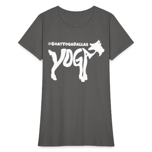 Goat Yoga Dallas White Logo - Women's T-Shirt