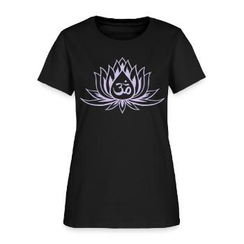 Om Lotus Flower - Women's T-Shirt - black - Front
