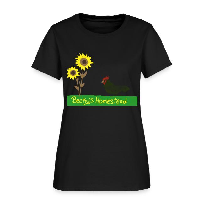 Chicken and Sunflowers