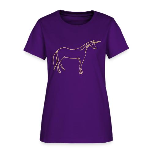 unicorn gold outline - Women's T-Shirt