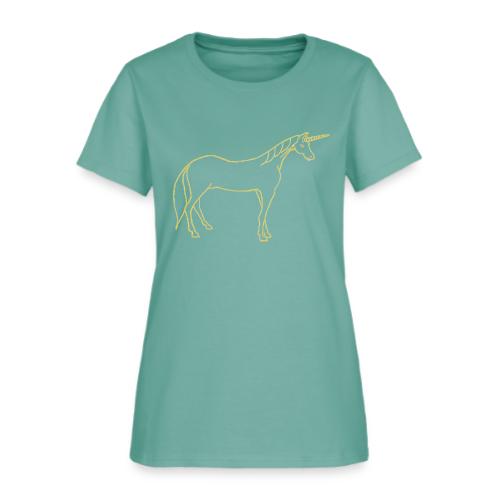 unicorn gold outline - Women's T-Shirt
