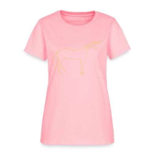 unicorn gold outline - Women's T-Shirt