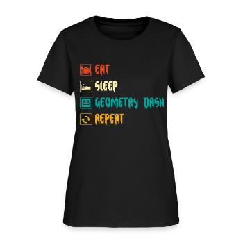 Eat sleep geometry dash repeat retro Jumper Repeat - Women's T-Shirt - black - Front