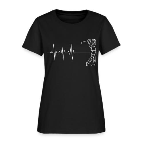 Golf Heartbeat EKG Minimalist Swing Art - Women's T-Shirt