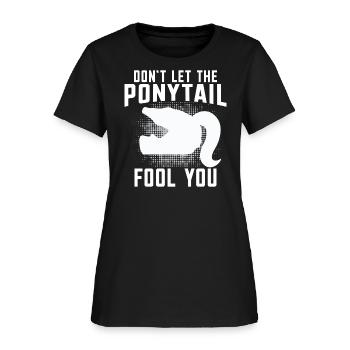 Dirt Bike Dont funny ponytail motocross - Women's T-Shirt - black - Front