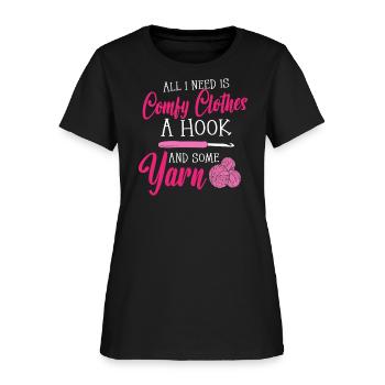Comfy Clothes Yarn Crocheting Crochet - Women's T-Shirt - black - Front