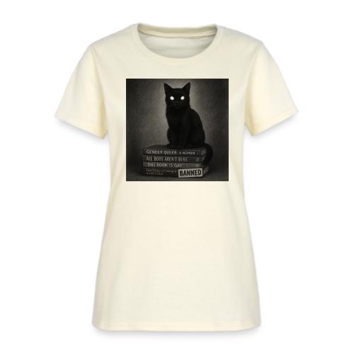 Cat on Banned Books - Women's T-Shirt