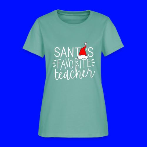 Santa's Favorite Teacher Christmas Teacher T-Shirt - Women's T-Shirt