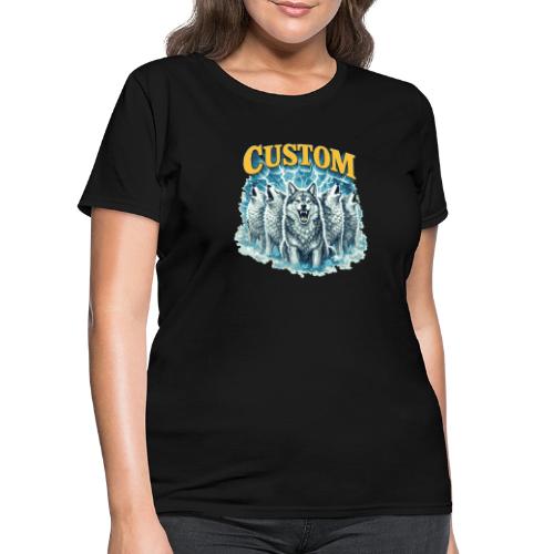 Custom Wolf Pack Howling Moon Vintage Wilderness - Women's T-Shirt