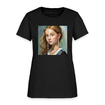 Girl with a Pearl Earring - Women's T-Shirt - black - Front