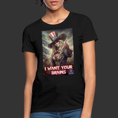 Zombie Aunt Samantha Wants You #13T Patriot Undead - Women's T-Shirt