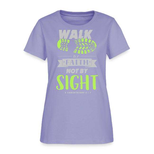 Walk by Faith Not by Sight - Lime & Gray