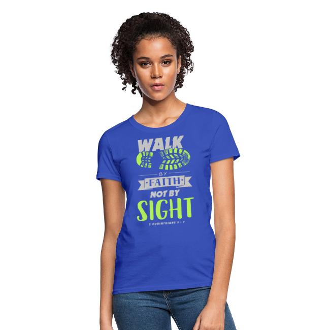 Walk by Faith Not by Sight - Lime & Gray