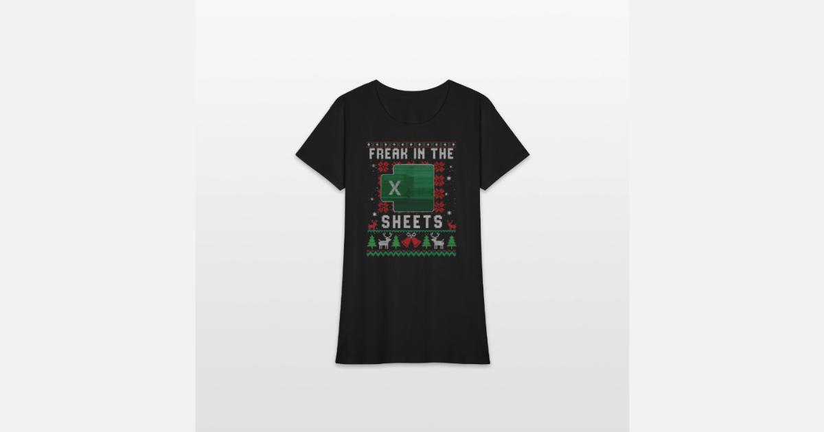 Pull De Noël Thème Excel - Message Humoristique 'Spreadsheet Freak' - Pour Bureau, Fête - Homme/Femme