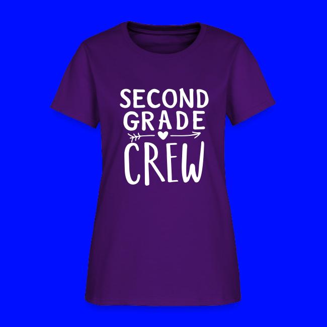 Second Grade Crew Heart Teacher T-Shirts
