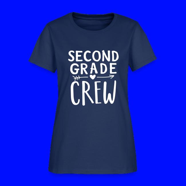 Second Grade Crew Heart Teacher T-Shirts