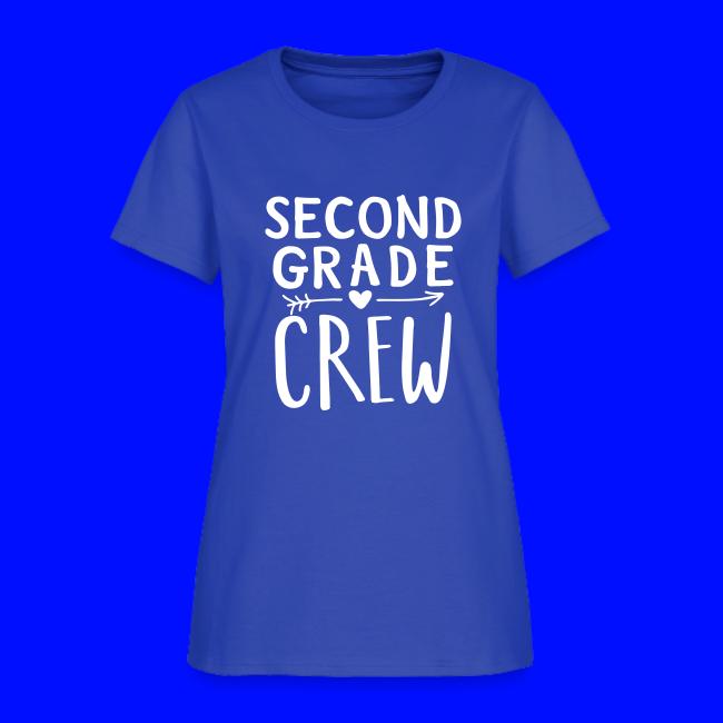 Second Grade Crew Heart Teacher T-Shirts