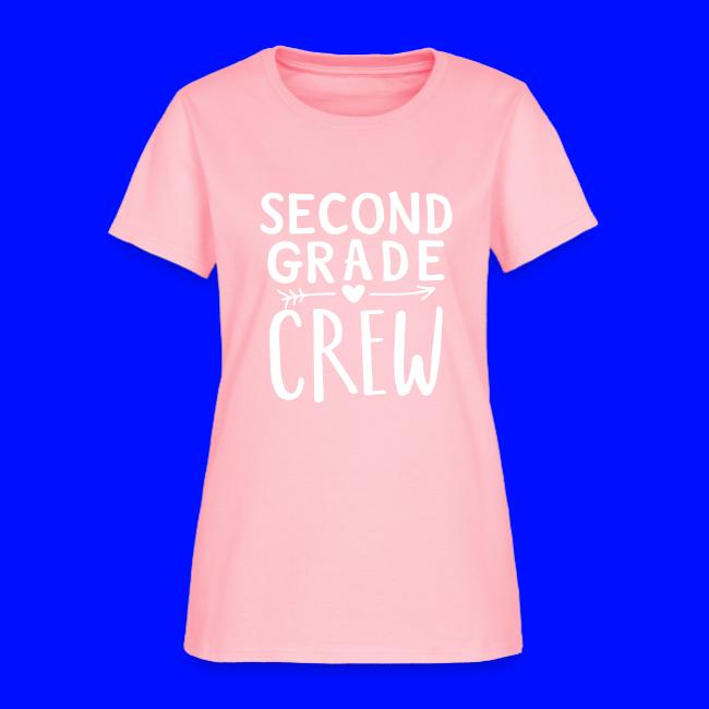Second Grade Crew Heart Teacher T-Shirts