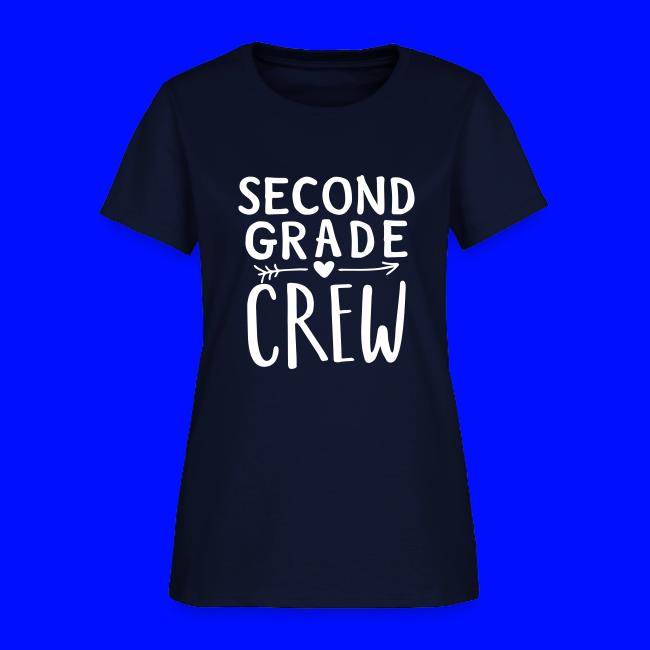 Second Grade Crew Heart Teacher T-Shirts
