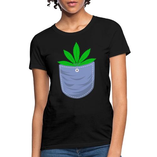 Jesting 420 Pocket Of Herb Weed Marijuana Design - Women's T-Shirt