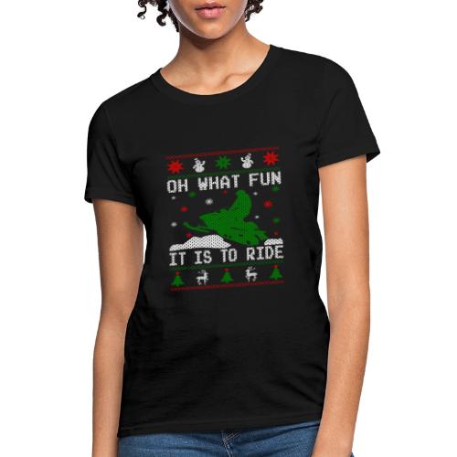 Oh What Fun Snowmobile Ugly Sweater style - Women's T-Shirt
