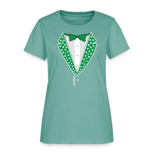 Star Tuxedo in Green PNG - Women's T-Shirt