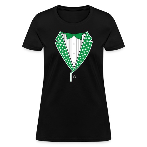 Star Tuxedo in Green PNG - Women's T-Shirt