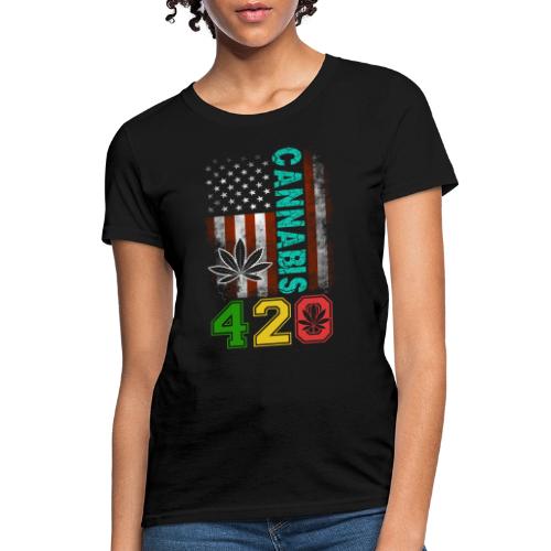 Amusing 420 American Herb Weed Marijuana Design - Women's T-Shirt
