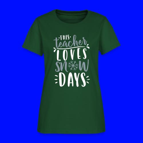 This Teacher Loves Snow Days Funny Winter Teacher - Women's T-Shirt