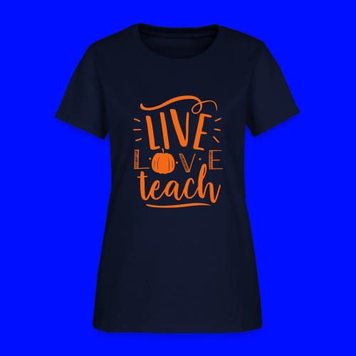 Live Love Teach Pumpkin Halloween Teacher T-Shirts - Women's T-Shirt