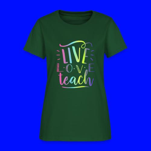 Live Love Teach Tie Dye Teacher T-Shirts - Women's T-Shirt