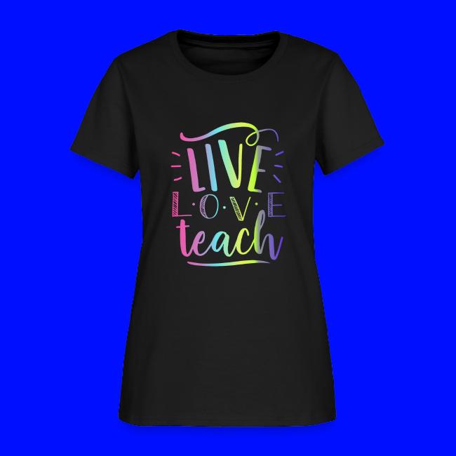Live Love Teach Tie Dye Teacher T-Shirts