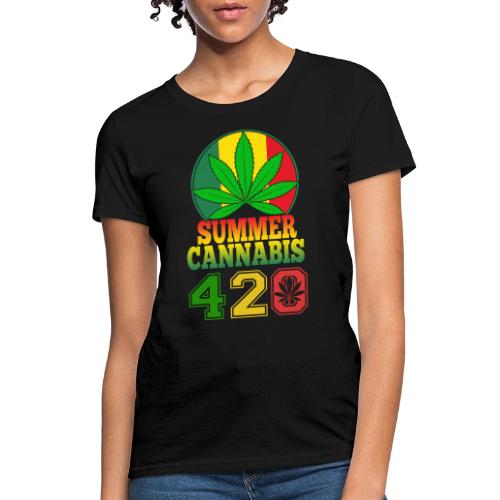 Enjoyable 420 Summer Smoker Weed Marijuana Design - Women's T-Shirt
