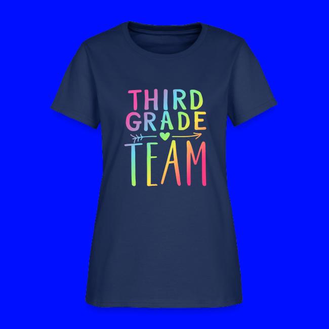 Third Grade Team Neon Rainbow Teacher T-Shirts