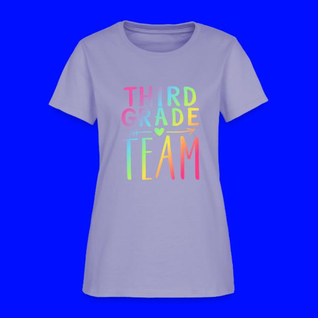 Third Grade Team Neon Rainbow Teacher T-Shirts