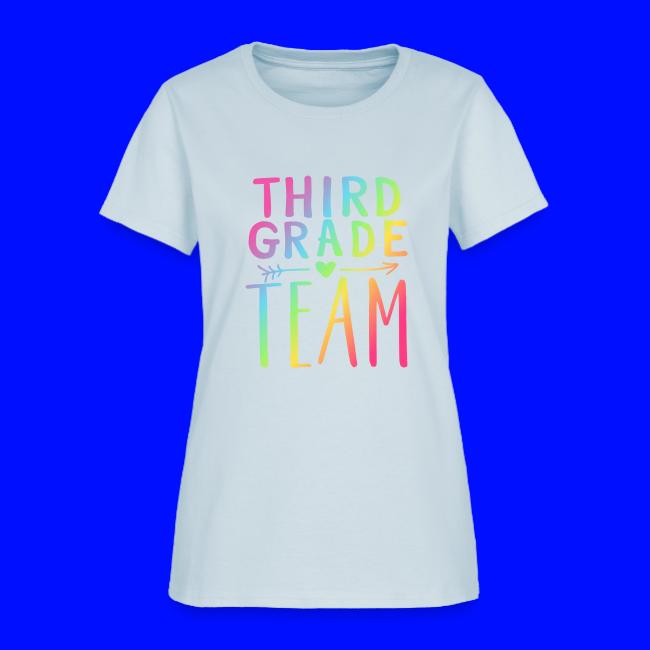 Third Grade Team Neon Rainbow Teacher T-Shirts
