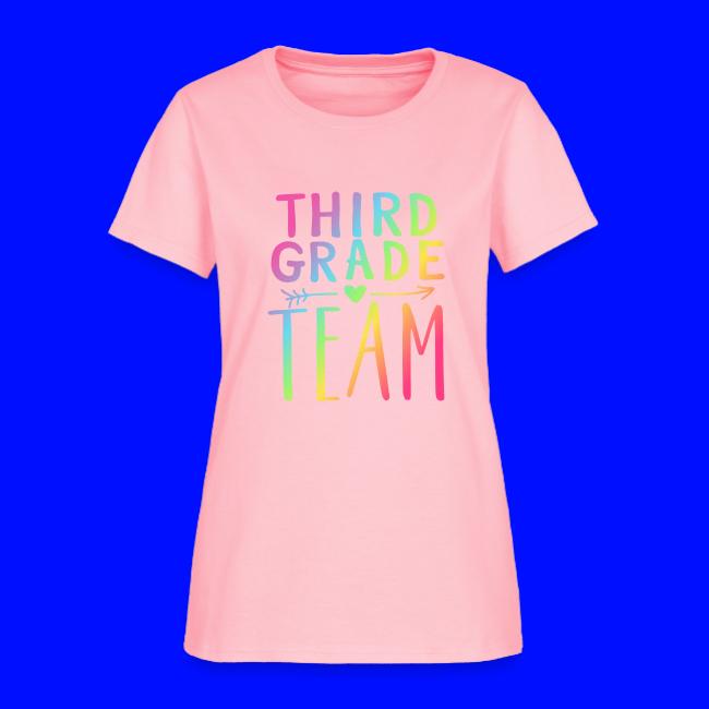 Third Grade Team Neon Rainbow Teacher T-Shirts