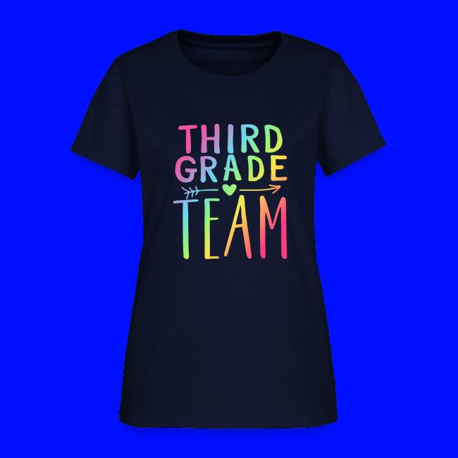 Third Grade Team Neon Rainbow Teacher T-Shirts