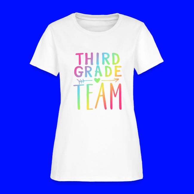 Third Grade Team Neon Rainbow Teacher T-Shirts