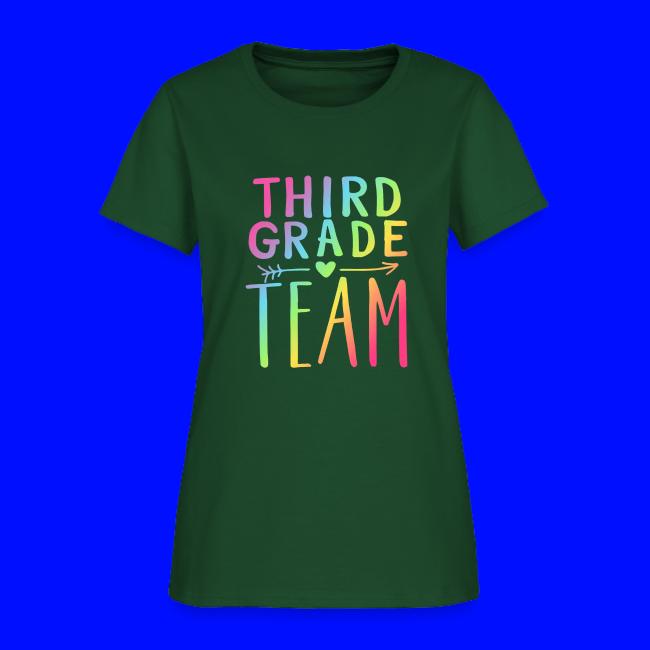Third Grade Team Neon Rainbow Teacher T-Shirts