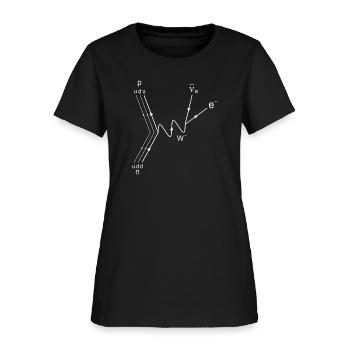 Feynman Diagram Beta Decay Proton Neutron - Women's T-Shirt - black - Front