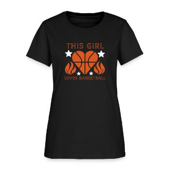 This Girl Loves Basketball - Women's T-Shirt - black - Front