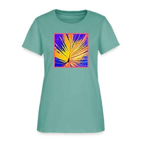 Vibrant Neon Leaf Pattern - Women's T-Shirt