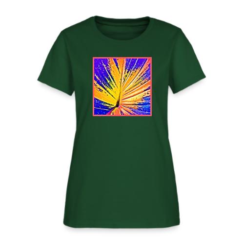 Vibrant Neon Leaf Pattern - Women's T-Shirt