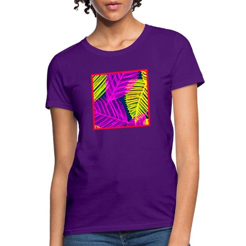 Neon Leaf Delight Chromatic Art - Women's T-Shirt